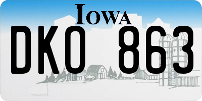 IA license plate DKO863