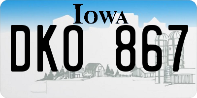 IA license plate DKO867