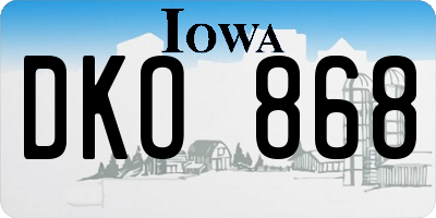 IA license plate DKO868
