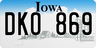 IA license plate DKO869