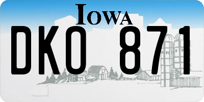 IA license plate DKO871