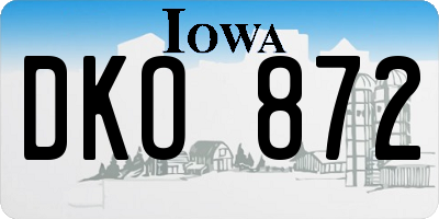 IA license plate DKO872