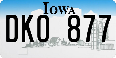 IA license plate DKO877