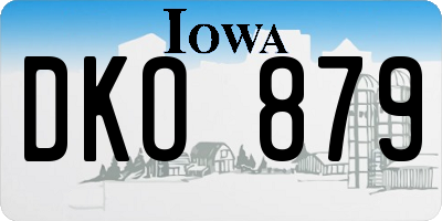 IA license plate DKO879