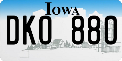 IA license plate DKO880