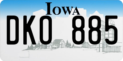 IA license plate DKO885