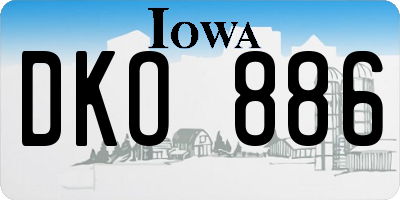 IA license plate DKO886