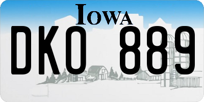 IA license plate DKO889