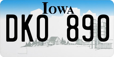 IA license plate DKO890