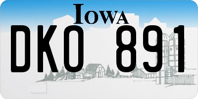 IA license plate DKO891