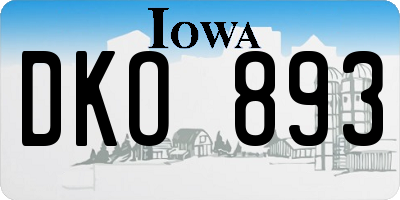 IA license plate DKO893