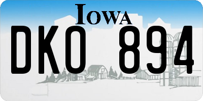 IA license plate DKO894