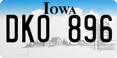 IA license plate DKO896