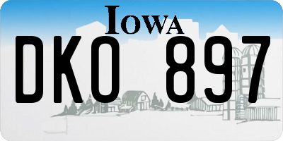 IA license plate DKO897
