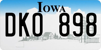 IA license plate DKO898