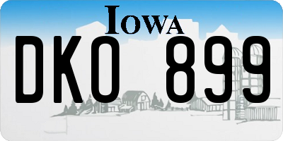 IA license plate DKO899