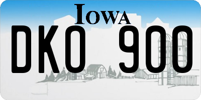 IA license plate DKO900
