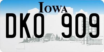 IA license plate DKO909