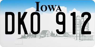 IA license plate DKO912
