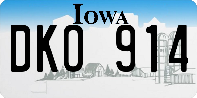 IA license plate DKO914
