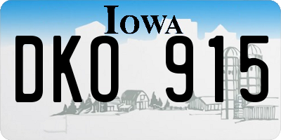 IA license plate DKO915