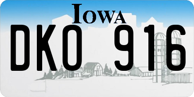 IA license plate DKO916