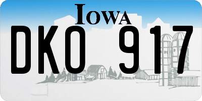 IA license plate DKO917