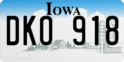 IA license plate DKO918