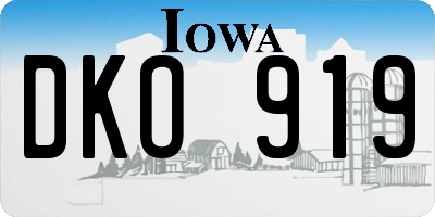 IA license plate DKO919