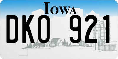 IA license plate DKO921