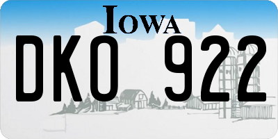 IA license plate DKO922