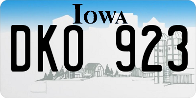IA license plate DKO923