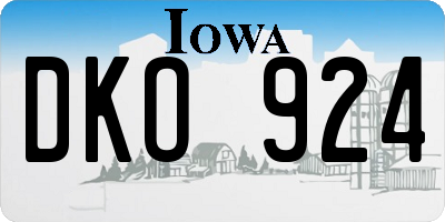 IA license plate DKO924