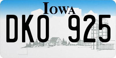 IA license plate DKO925
