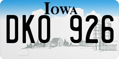 IA license plate DKO926