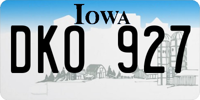 IA license plate DKO927