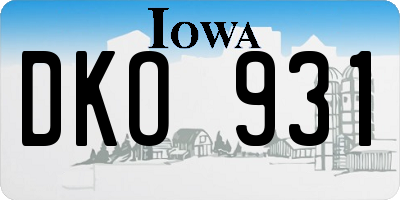 IA license plate DKO931