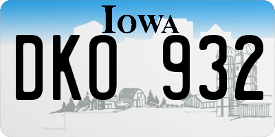 IA license plate DKO932
