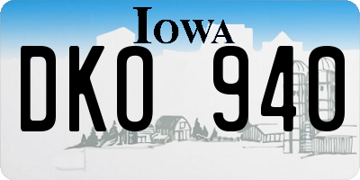 IA license plate DKO940