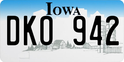 IA license plate DKO942