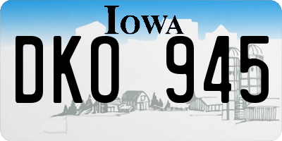 IA license plate DKO945