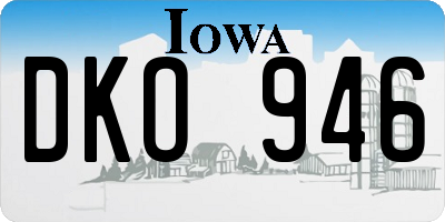 IA license plate DKO946
