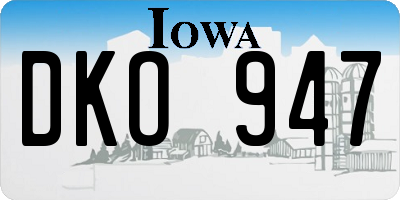 IA license plate DKO947