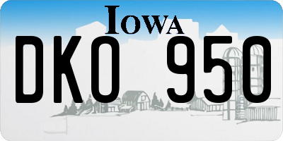 IA license plate DKO950