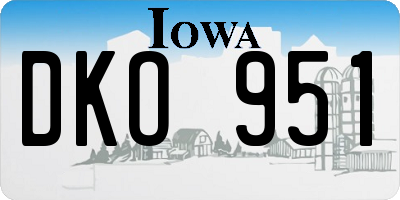 IA license plate DKO951