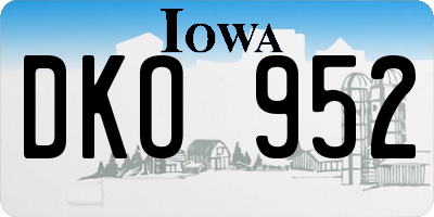 IA license plate DKO952
