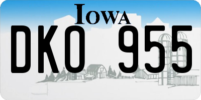 IA license plate DKO955