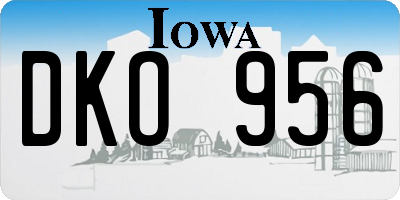 IA license plate DKO956