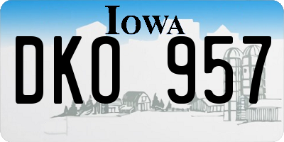IA license plate DKO957