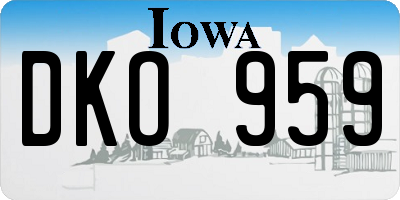 IA license plate DKO959